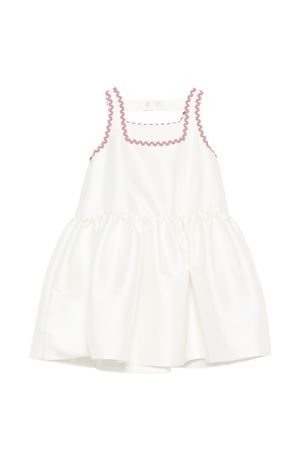 white polyester dress SIMONETTA KIDS | SY1B02S0251102RS